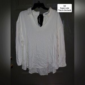 White tie in back blouse